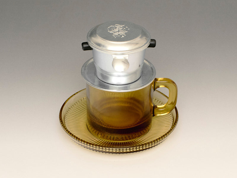 Mid-Century Amber Glass Set
