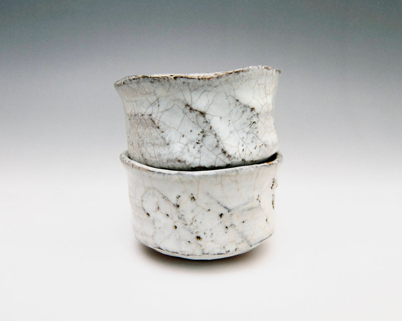 Ivory Raku-Style Tea Cups