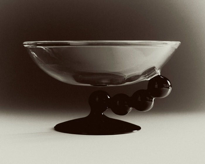 Glass sculptural stem dessert coupe