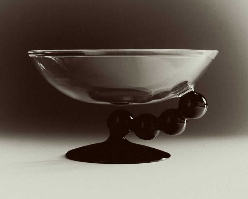 Glass sculptural stem dessert coupe